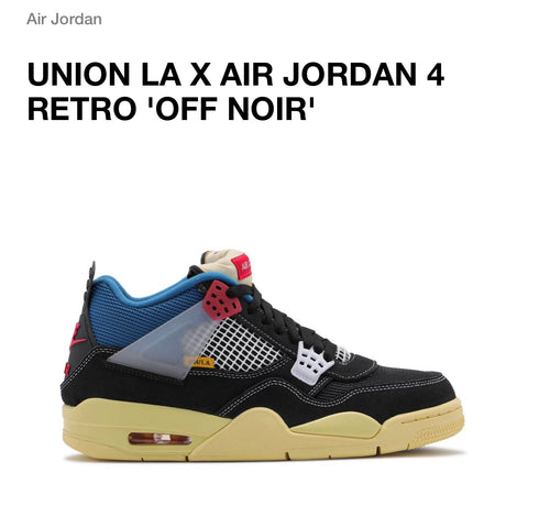 Union LA  “OFF NOIR” Retro (GS) Jordan 4s